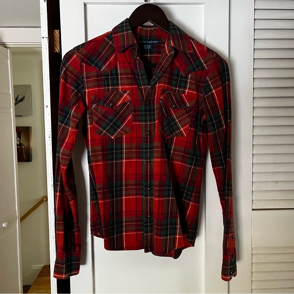 Ralph Lauren Red Plaid Women's Top